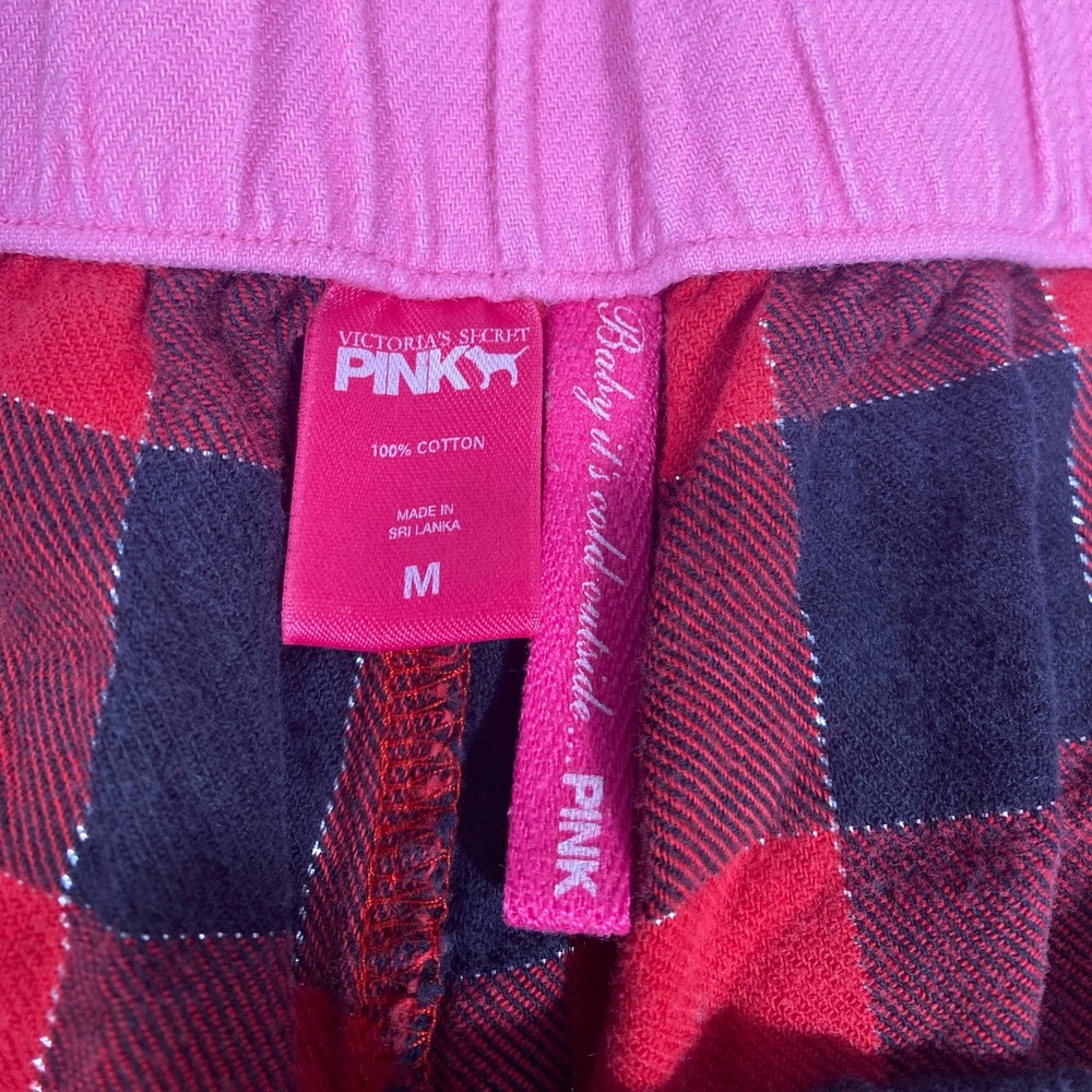 Vintage Y2K PINK Victoria's Secret Bling Red and Black Plaid Sleep Shorts Medium - Picture 6 of 10